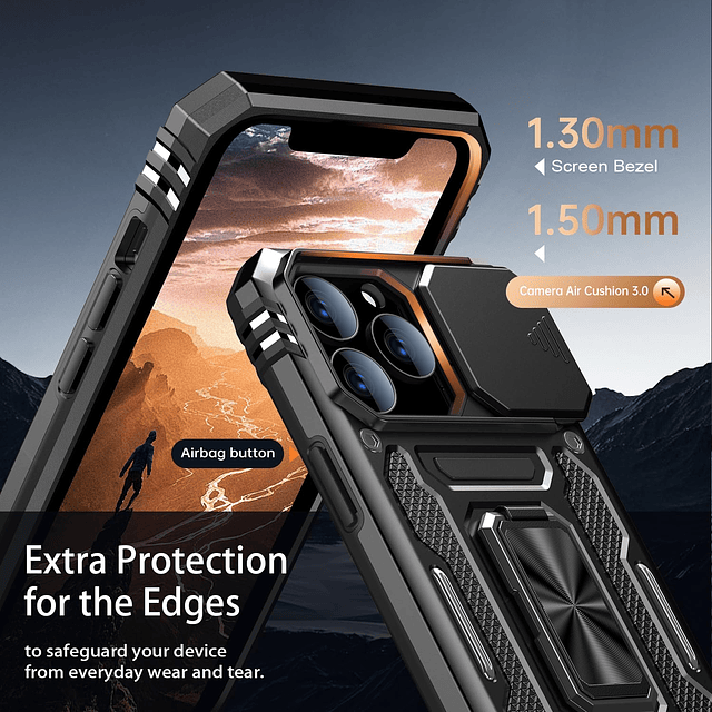 Funda para iPhone 13 Pro Max con cubierta deslizante para cá