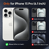 Funda magnética para iPhone 15 Pro con protectores de pantal