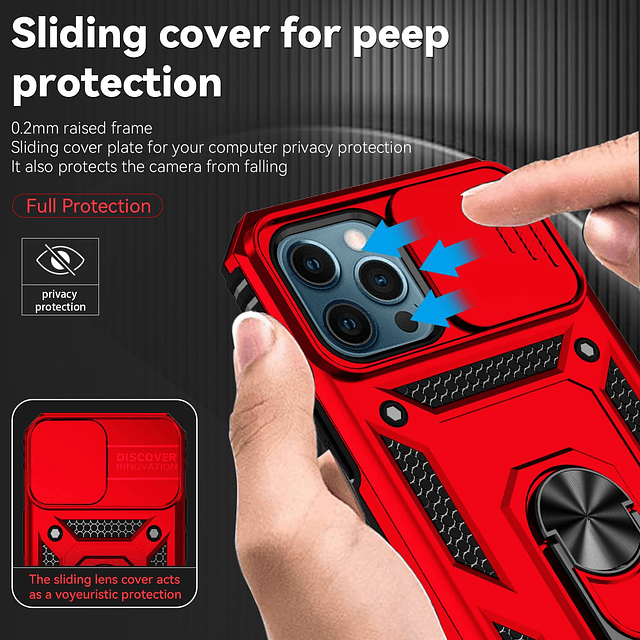 - Funda compatible con iPhone 12 Pro Max con protector de pa