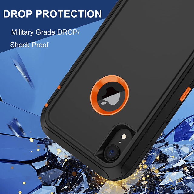 Funda para iPhone XR con 2 protectores de pantalla, resisten