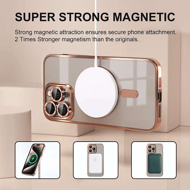 Funda magnética para iPhone 15 Pro Max con MagSafe [nunca am