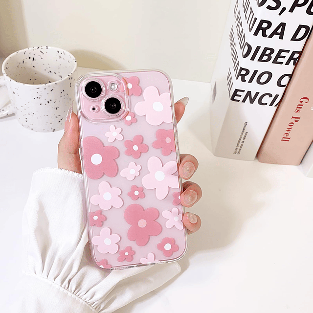 Compatible con iPhone 15 Plus Funda Linda Flor Transparente