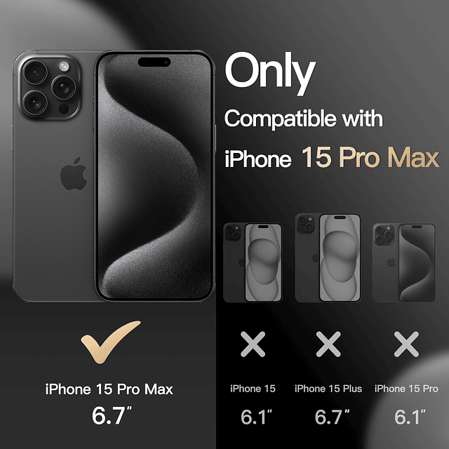 Funda para iPhone 15 Pro Max de 6,7 pulgadas, protección res