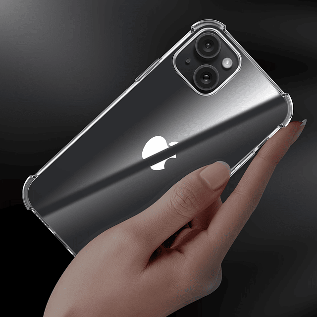 para iPhone 15 Plus Funda transparente a prueba de golpes Fu