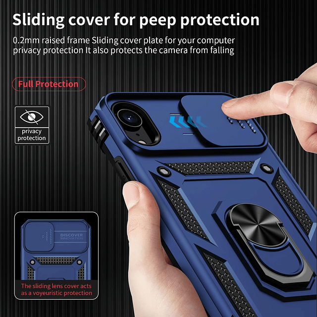 Funda para iPhone XR con cubierta para lente de cámara, prot