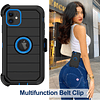 Funda para iPhone 11 con clip para cinturón, 2 protectores d