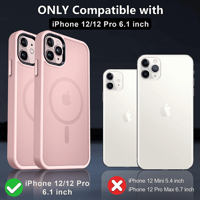 Funda magnética fuerte para iPhone 12/iPhone 12 Pro, [Compat