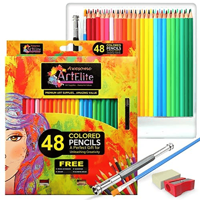 AAE 48 Lápices de Colores para Adultos, Libros para Colorear