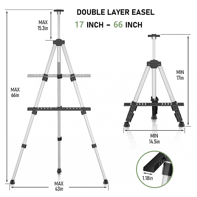 Caballete de Pintura Artística - Trípode de Caballete Ajusta