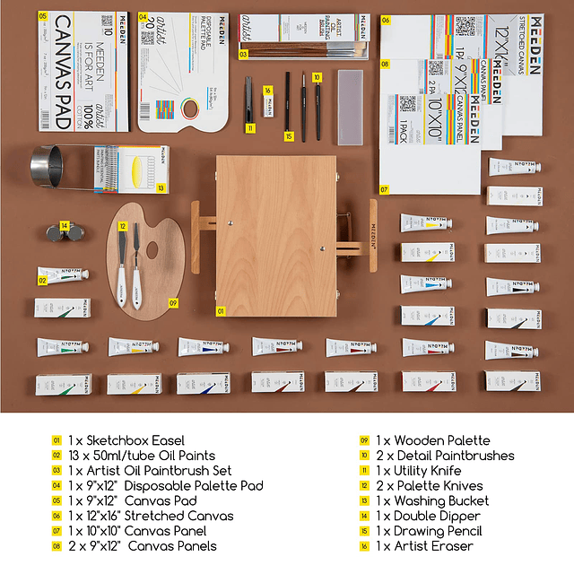 Kit de pintura al óleo, juegos de pintura con caja de caball