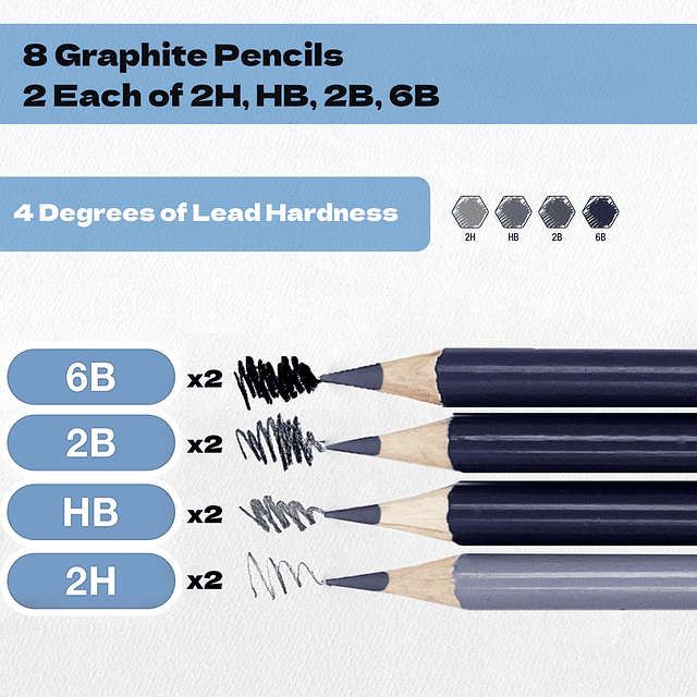 Lápices de dibujo para dibujar, juego de lápices de grafito