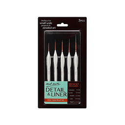 Liner Brush Set para pintura, 5 piezas de pinceles de arte d