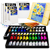 Juego de 43 pinturas, kit de pintura acrílica con 6 lienzos,