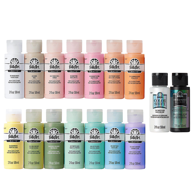 Pastel Rainbow Kit, 16 piezas de pintura acrílica premium de