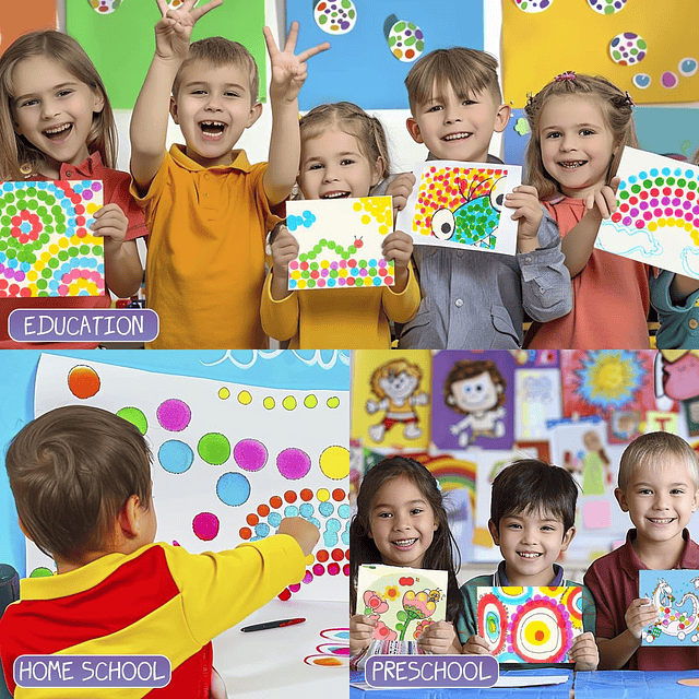 Marcadores de puntos para niños, 12 colores de bingo Daubers