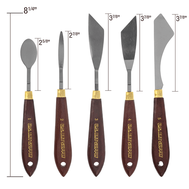 Juego de cuchillos de paleta de acero inoxidable para artist