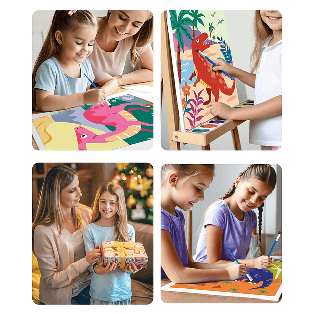 Kit de pintura por números para niños, 4 juegos de pintura d