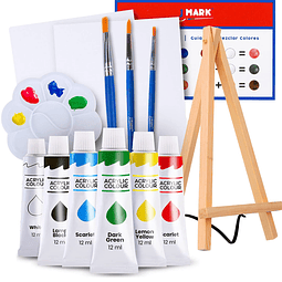 Paint Set - Mini kit de pintura acrílica sobre lienzo con ca