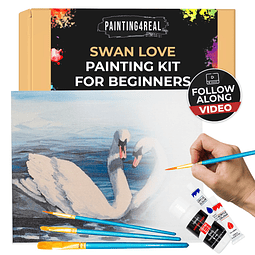 Swan Love Paint by Numbers Kit de pintura alternativa con vi