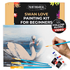 Swan Love Paint by Numbers Kit de pintura alternativa con vi