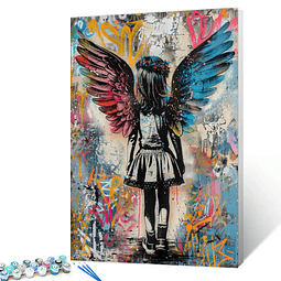 Banksy Angel Wings - Kit de pintura por números con pinceles