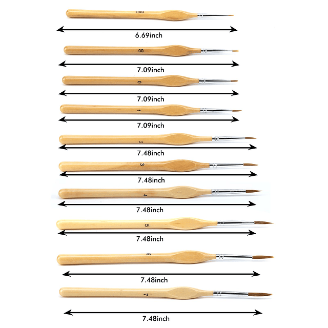 Juego de 10 bolígrafos de dibujo de lana de nailon para acua