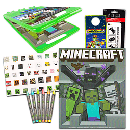 Minecraft Lap Desk Travel Art Set - Paquete con portapapeles