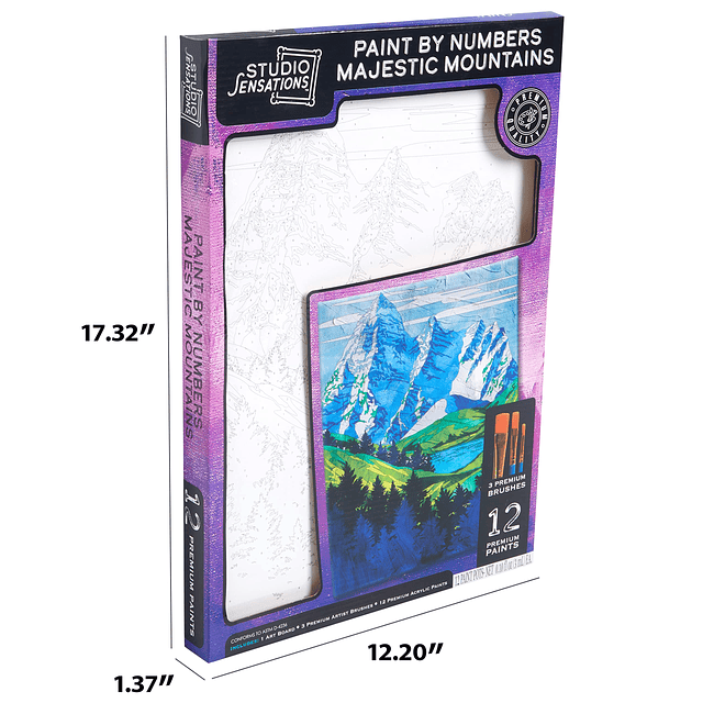 Kit de pintura por números - Montañas majestuosas - Juego de