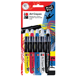 Art Crayons - Juego primario de 5 crayones pastel suaves par