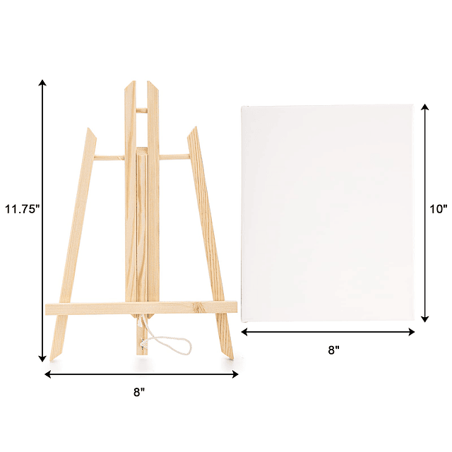 Juego de 6 lienzos y caballete de 8.0 x 10.0 in, caballete d