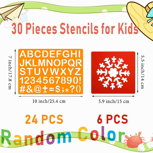 Juego de 60 Plantillas de Dibujo para Niños, Plantillas de P