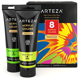 Pintura acrílica neón, juego de 8, tubos de 4.06 fl oz, pint