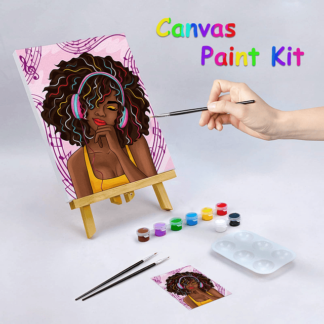 Kit de pintura en lienzo para fiesta, lienzo predibujado par