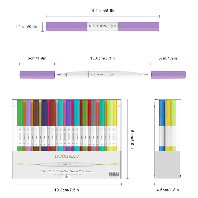 Bolígrafos de punta fina de doble punta para Cricut Maker 3/