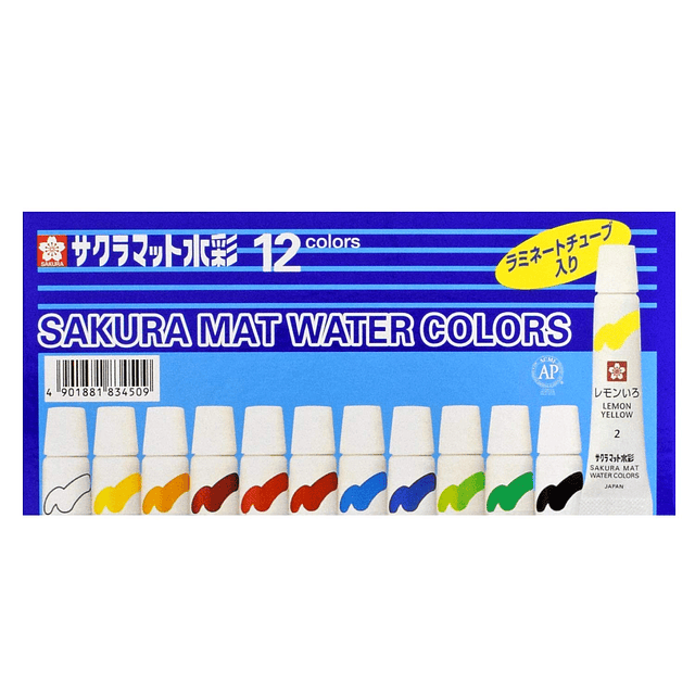 Pintura Sakura Craypas EMW12, tubo laminado de acuarela mate