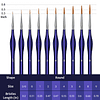Pinceles de pintura en miniatura, 10 pinceles de punta redon