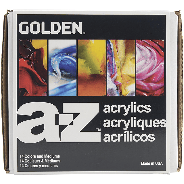 Juego básico de pintura acrílica de cuerpo pesado Golden A-Z