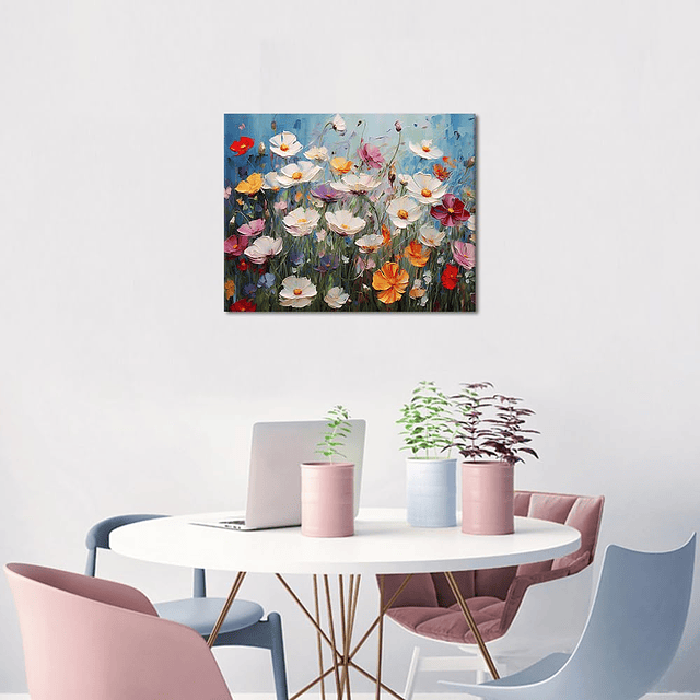 Pintura floral por números, hermosa pintura de flores de pri