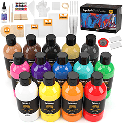 Kit de suministros de pintura acrílica de 14 colores de 8.45