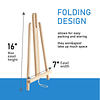 Juego de lienzo y caballete de madera de 16.0 in, suministro