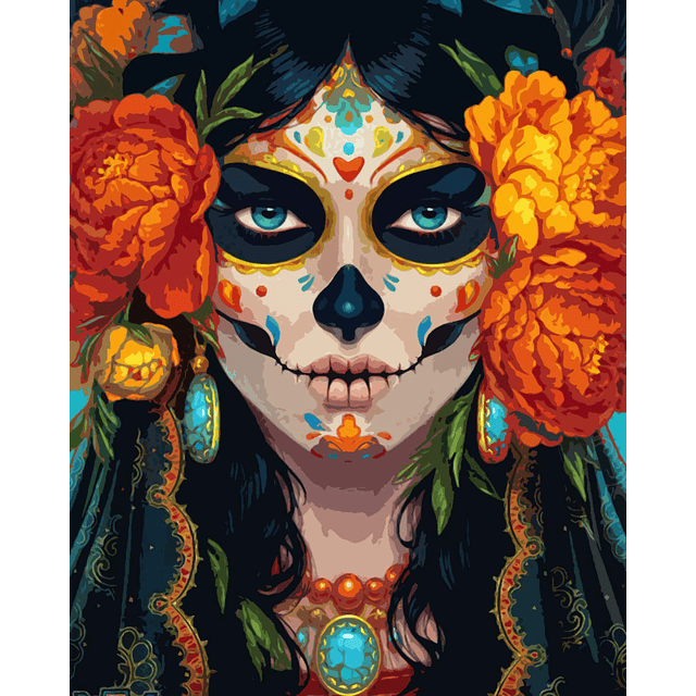 Pinturas del Día de los Muertos Festival Tradicional Arte de