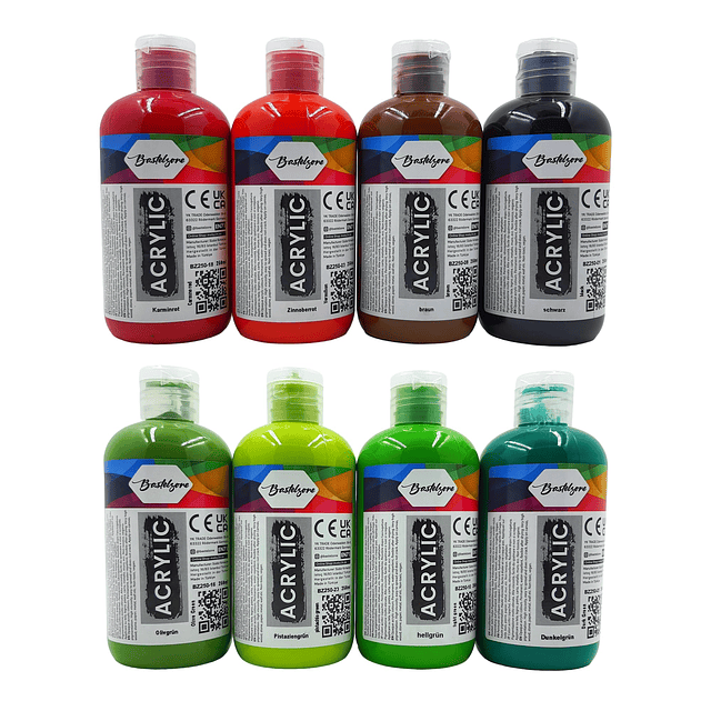 Juego de pinturas acrílicas, 24 colores, 250 ml cada uno, pi