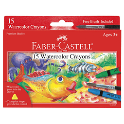 Crayones de acuarela con pincel , 15 colores, suministros de