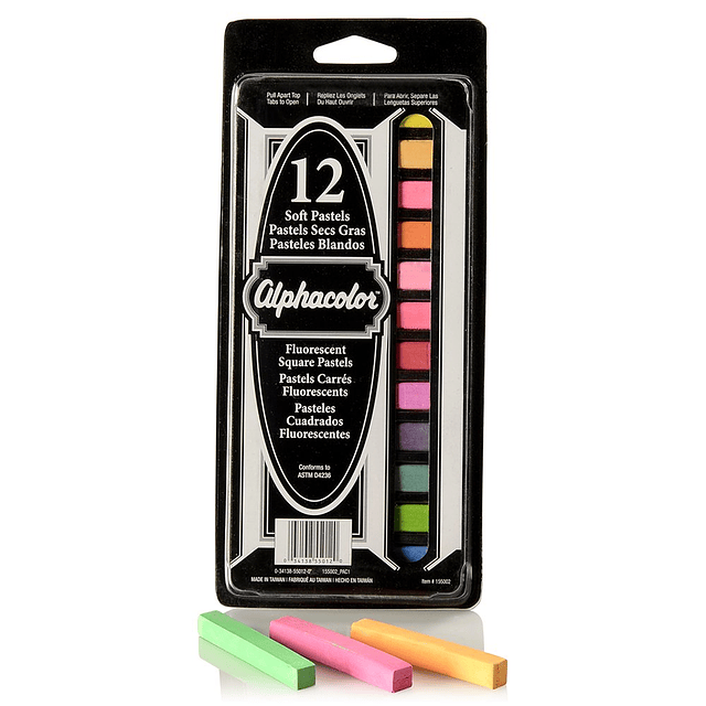 Alphacolor Soft Pastels, fluorescentes, 12 pasteles por jueg