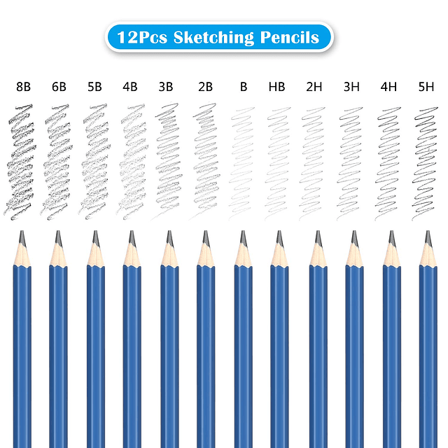 Juego de 53 piezas de suministros de dibujo y lápices de dib