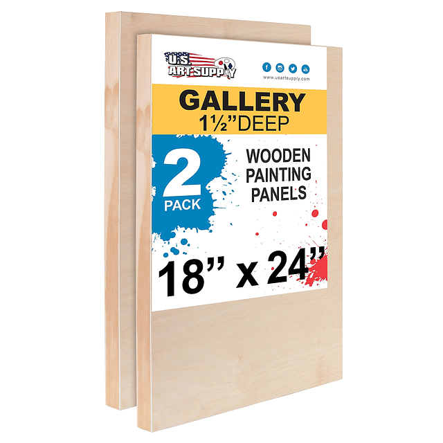 Art Supply Paneles de madera de abedul de 18.0 x 24.0 in, ga