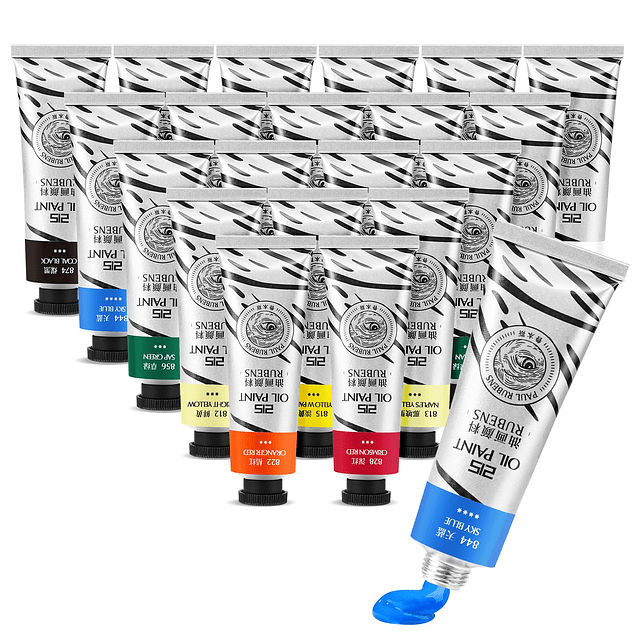 Pintura al óleo , 20 colores * tubos grandes de 50 ml, color