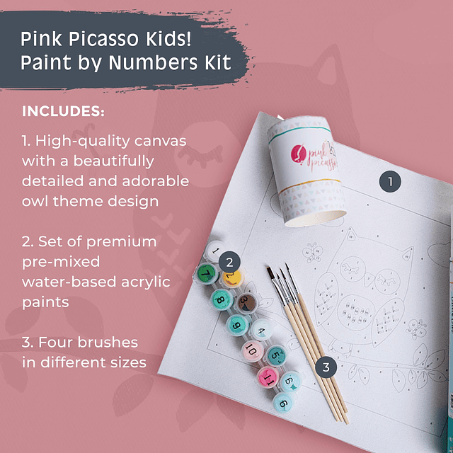 Kits de pintura de Picasso rosa por número para niños de 5 a