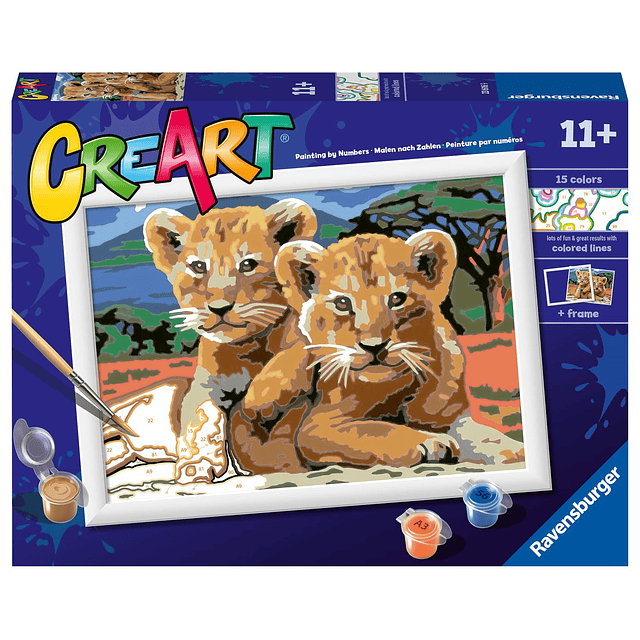 Little Lion Cubs Kit de pintura por números para niños - 236