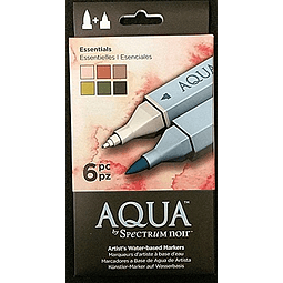 Aqua Essentials - Juego de 6 marcadores a base de agua para